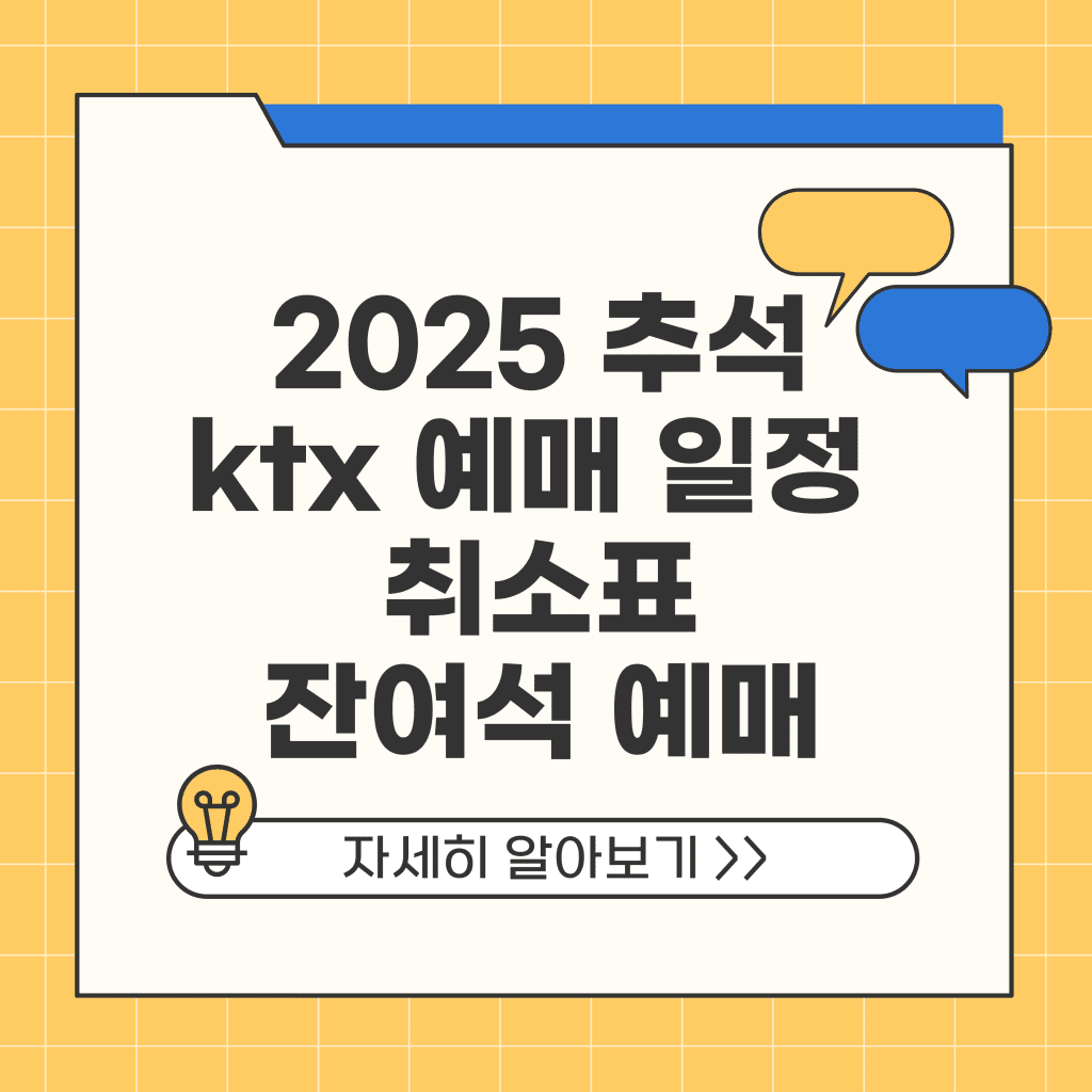 2025 추석 ktx 예매 일정 취소표 잔여석 예매