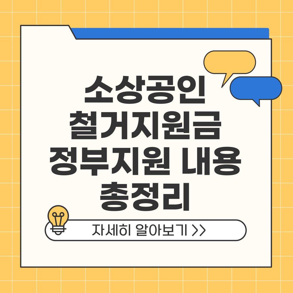 2025 소상공인 철거지원금 총정리